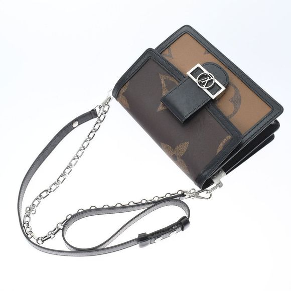 Louis Vuitton Giant Reverse monogram  Dauphine MM Monogram Shoulder Bag Brown - Picture 3 of 12